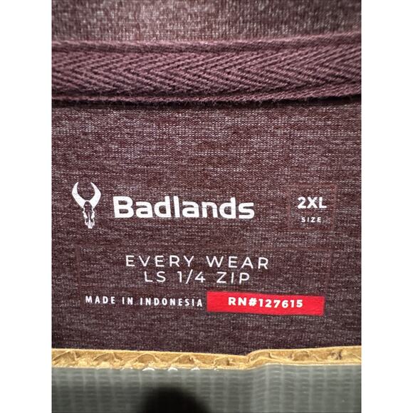 Badlands‎ Long-sleeve Every-Wear 1/4 Zip Pullover Men’s 2XL Maroon Hunting Core - Picture 2 of 8